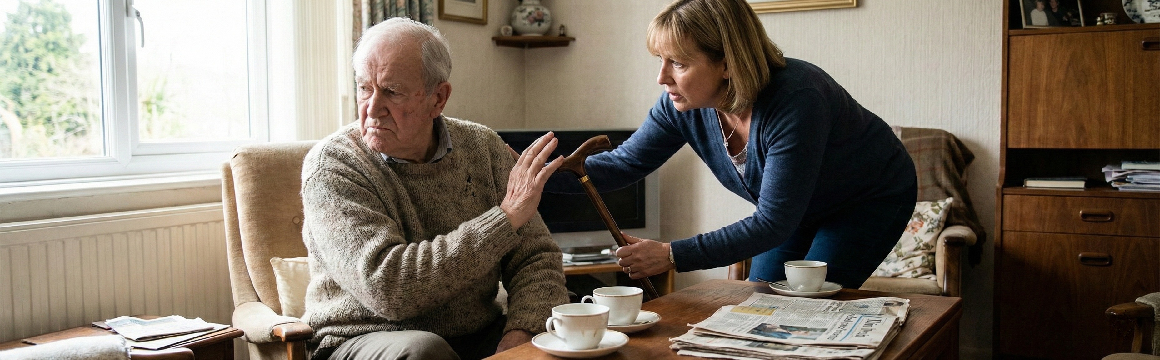Famille confrontée au refus d'aide d'un parent âgé