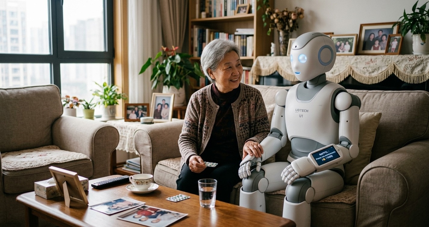 Robot humanoïde compagnon U1 pour seniors contre la solitude